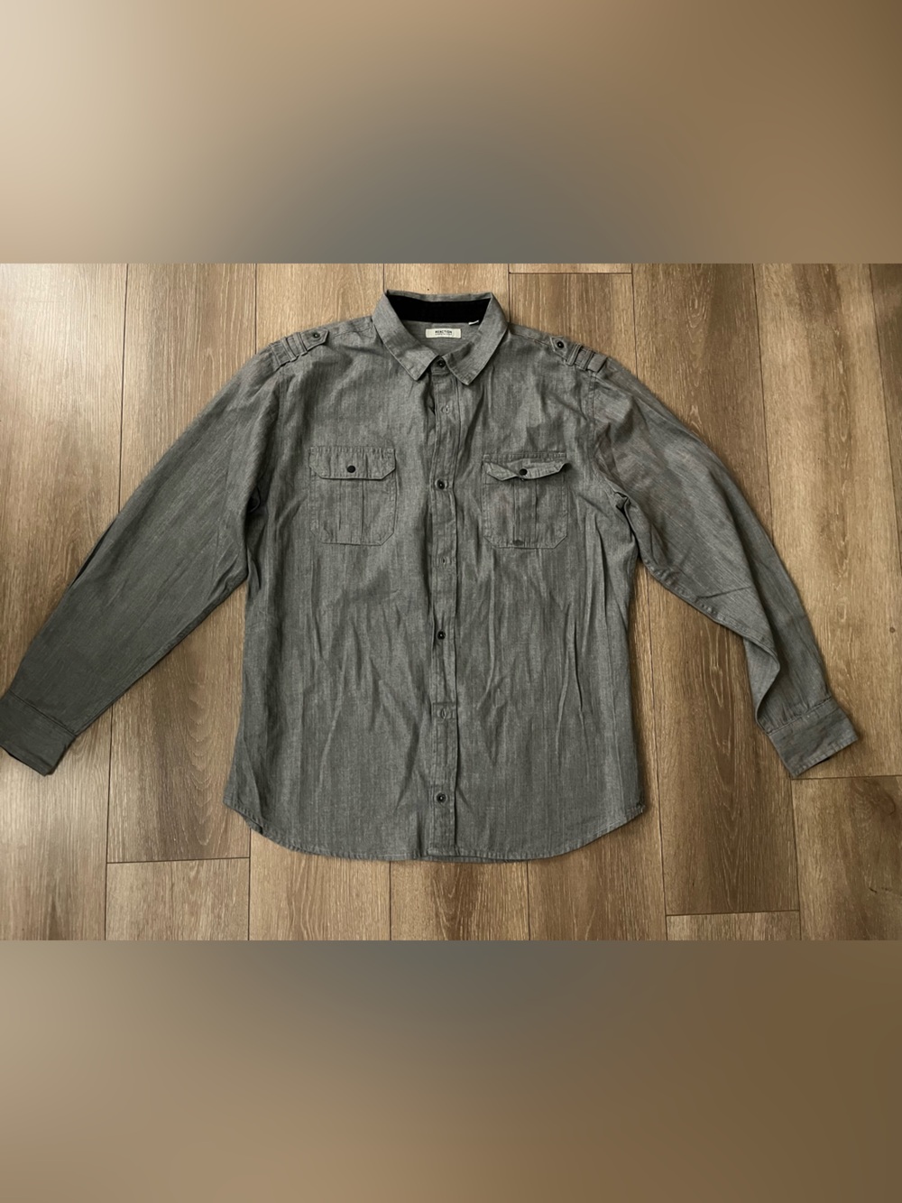Kenneth Cole Gray Long-Sleeve Button Down Shirt